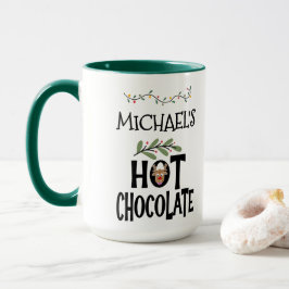 Taza Navidades de chocolate caliente reno y nombre pers