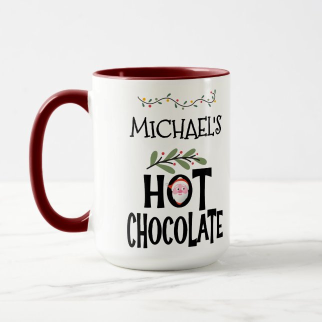 Taza Navidades de chocolate caliente Santa y nombre per (Izquierda)