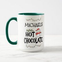 Navidades de chocolate caliente Snowman y nombre p