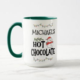 Taza Navidades de chocolate caliente Snowman y nombre p