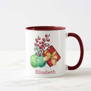 Taza Navidades de color verde rojo dan café Mug