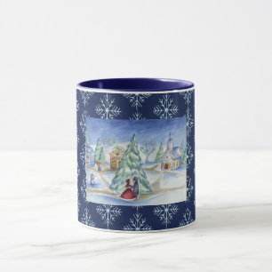 Taza Navidades de copo de nieve Aldea regalo de café Mu