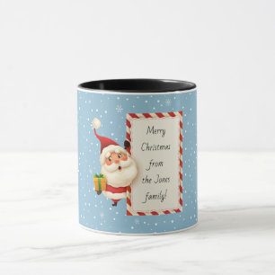 Taza Navidades de copo de nieve de Santa Vieja dan azul