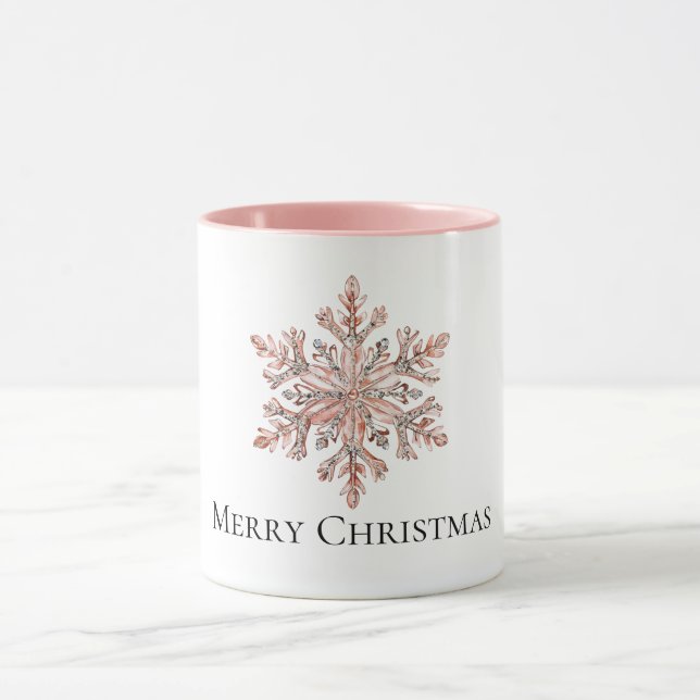 Taza Navidades de copos de nieve de oro Rosa (Centro)