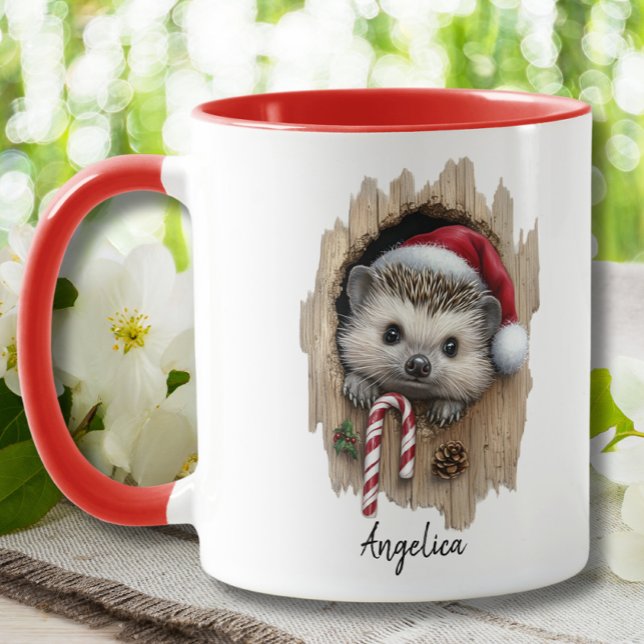 Taza Navidades de Cuidados Peeking Hedgehog Santa Hat P (Subido por el creador)