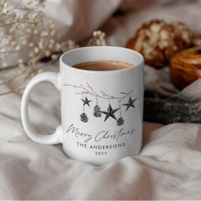 Taza Navidades de escritura elegantes de Black Moderdi (Subido por el creador)