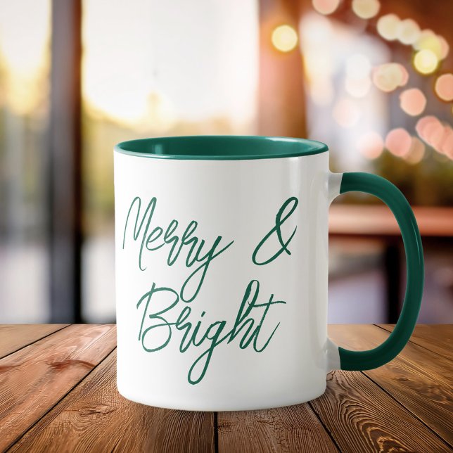 Taza Navidades de escritura verde brillante (Subido por el creador)