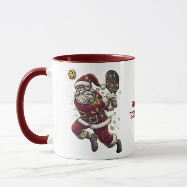 Taza Navidades de futbolín Santa Pickleballer ligero (Izquierda)