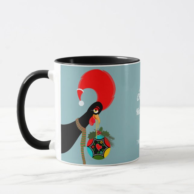 Taza Navidades de gallos portugueses holly bauble (Izquierda)