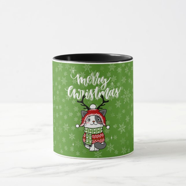 Taza Navidades de gatos ricas, palpitando a los estúpid (Centro)