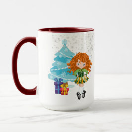 Taza Navidades de invierno de bailarina de Redhead Irla
