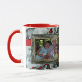 Taza Navidades de invierno rojo Berries festejan café