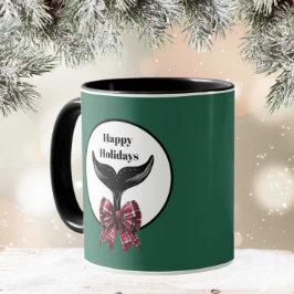 Taza Navidades de la cola de ballena blanco negro