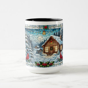 Taza Navidades de la escena de invierno con aspecto de