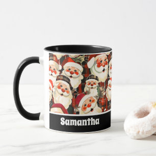 Taza Navidades de la fábrica Black Vintage Santa Claus