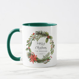Taza Navidades de la familia de acuarela floral Keepsak
