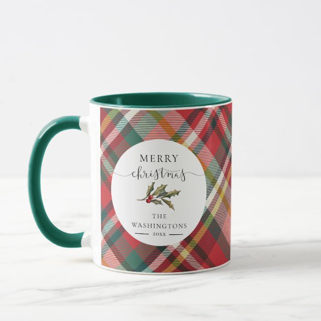 Taza Navidades de la familia Red Merry Rústica Personal (Izquierda)