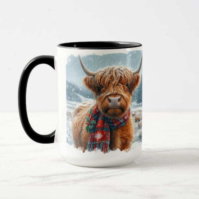 Taza Navidades de la vaca de Highland Coffee Mug Cup (Izquierda)