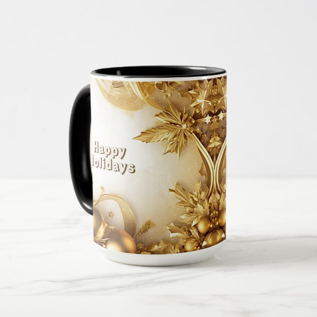 Taza Navidades de las hojas doradas (Anverso izquierdo)