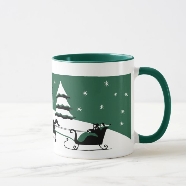 Taza navidades de los años 1940 Nieve Escena Mug (Derecha)