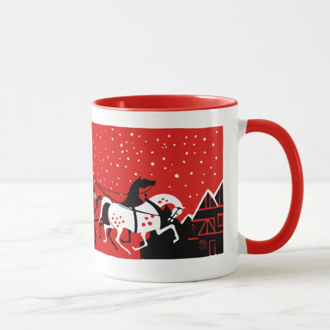Taza navidades de los años 1940 Nieve Escena Mug (Derecha)