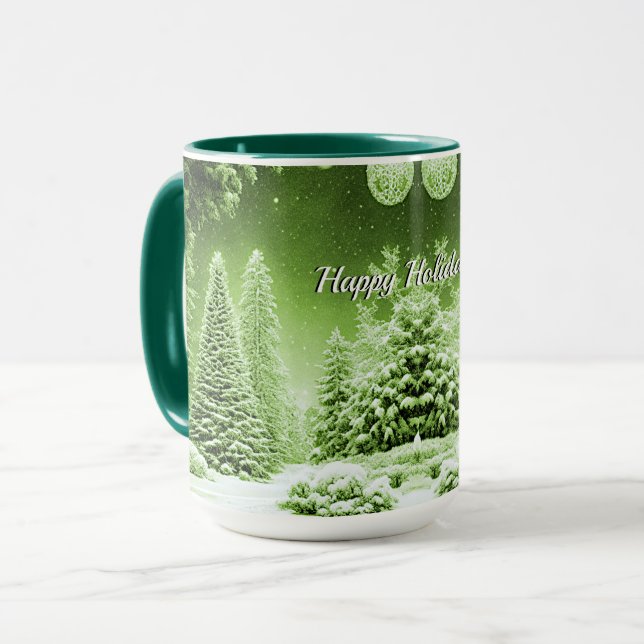 Taza Navidades de los árboles verdes golpean a Holiday  (Anverso izquierdo)