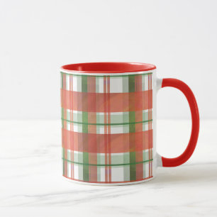 Taza Navidades de Madras Plaid
