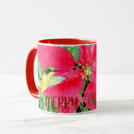 Taza Navidades de mariposas y colibríes