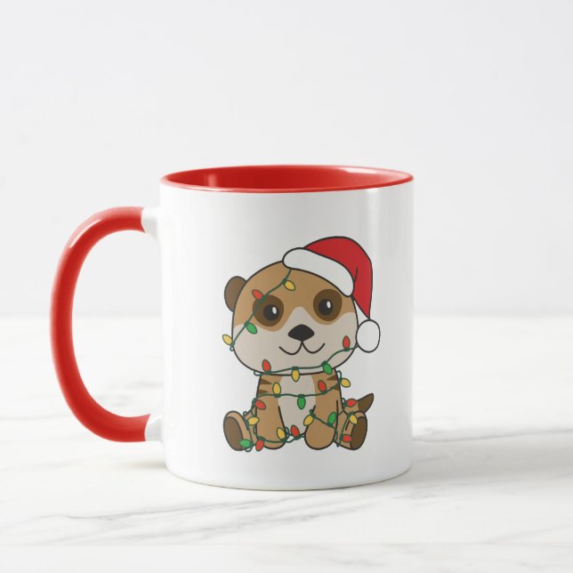 Taza Navidades de Meerkat Animales De Invierno Vacacion (Izquierda)