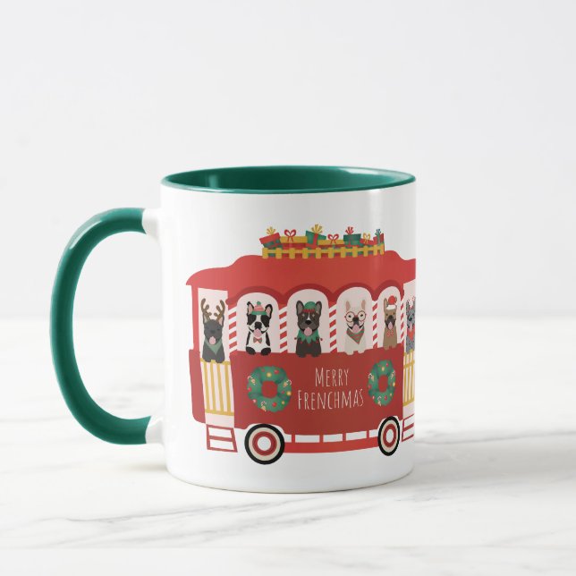 Taza Navidades de Merry Frenchmas Bulldoges de Francia (Izquierda)