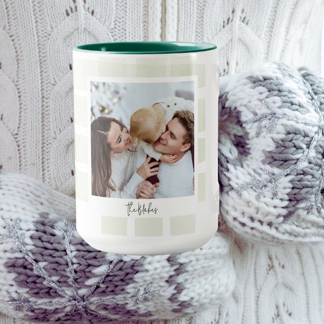 Taza Navidades de moda Mug | Personalizado doble foto v (Subido por el creador)