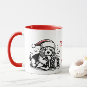 Taza Navidades de Naughty Helper Beagle regalos persona