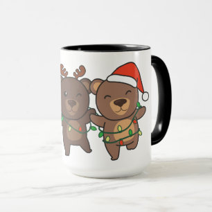 Taza Navidades de Navidades de oso animales tapan osos