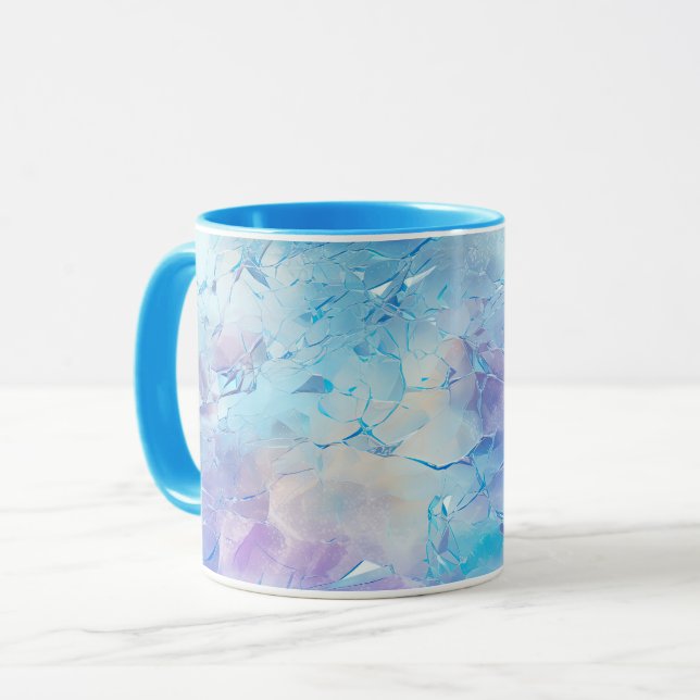 Taza Navidades de Nieve de Hielo Púrpura Azul Aqua (Anverso izquierdo)