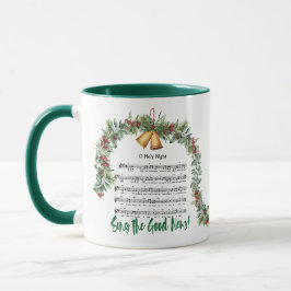 Taza Navidades DE NOCHE SANTA HOMBREN LA Escritura Verd