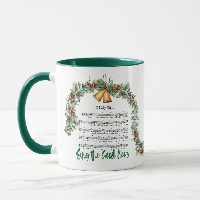 Taza Navidades DE NOCHE SANTA HOMBREN LA Escritura Verd (Izquierda)