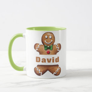 Taza Navidades de nombres personalizados de Gingerbread