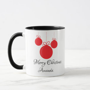 Taza Navidades de ornamentos rojos