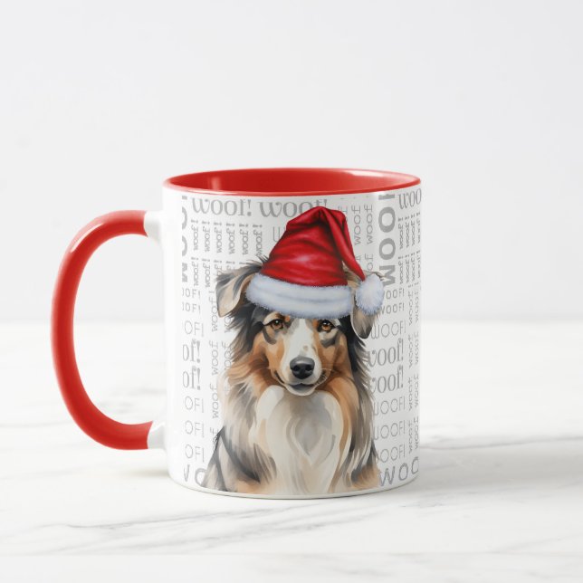 Taza Navidades de Pastor de Perro de Australia (Izquierda)