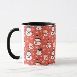 Taza Navidades de patrón sin foco de Snowflake