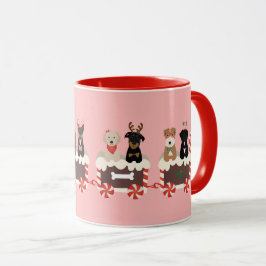 Taza Navidades de perro marea en el tren