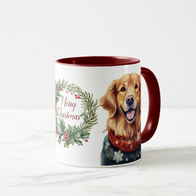 Taza Navidades de perros atracadores de oro (Anverso derecho)
