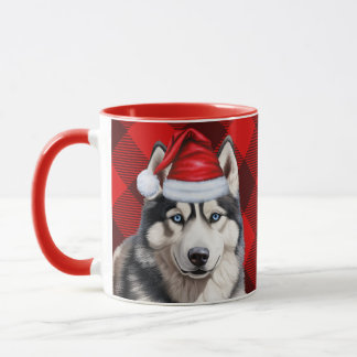 Taza Navidades de perros Husky Siberian Husky de búfalo
