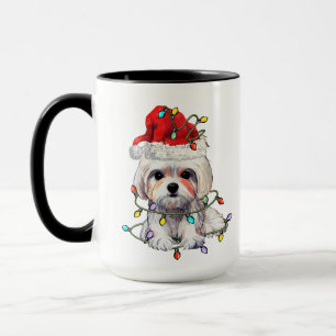 Taza Navidades de perros malteses, Navidad Perro maltés