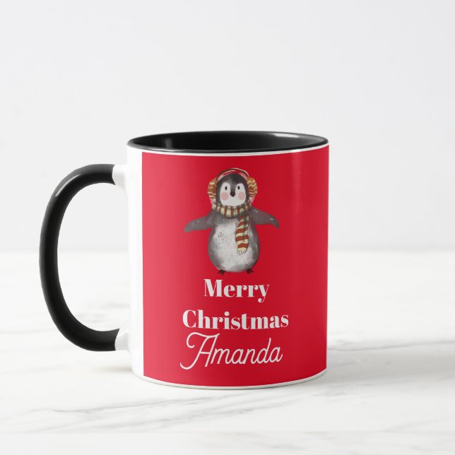 Taza Navidades de pingüino (Izquierda)