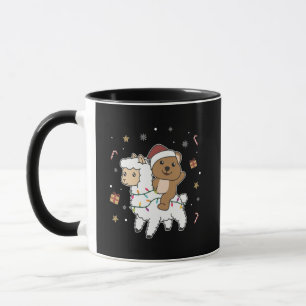 Taza Navidades de Quokka Llama Niegan a los animales de