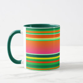 Taza Navidades de rayas rojas verdes