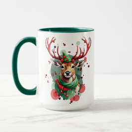 Taza Navidades de reno personalizable