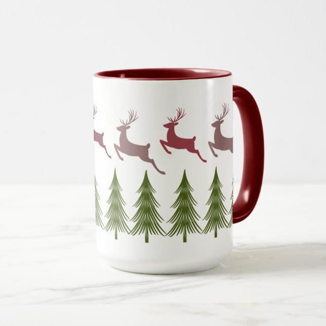 Taza Navidades de renos y pinos honestos (Anverso derecho)