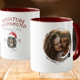 Taza Navidades de retrato de Mascota de acuarela Dachsh